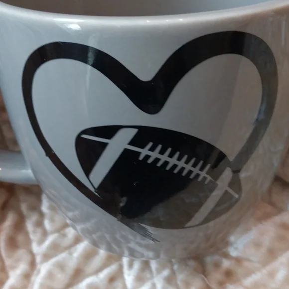 Hand Crafted Gray and Black Football Mugs - Picture 3 of 3